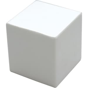 A white stress cube with smooth surfaces, designed for stress relief and relaxation.