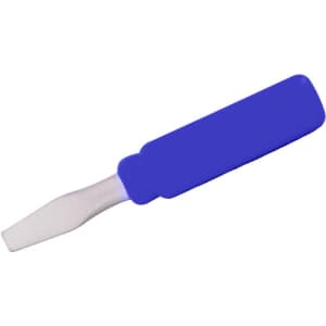 A blue stress screw driver with a silver tip, designed as a fun stress relief tool.