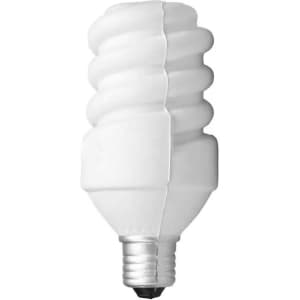 A white, spiral-shaped light bulb with a silver base, designed for stress relief and energy saving.