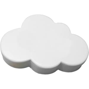 A white cloud-shaped stress toy with rounded edges, designed for fun and relaxation. It features a simple, smooth surface.