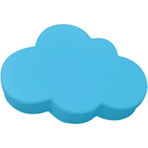 A blue stress cloud shape with a smooth, rounded design, ideal for stress relief and playful use.