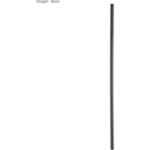 A stainless steel straw in black, measuring 6mm x 215mm, with a logo visible on the product.