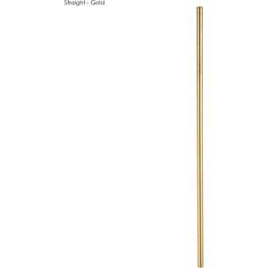 A gold stainless steel straw, 6mm x 215mm, featuring a straight design and a branding logo.