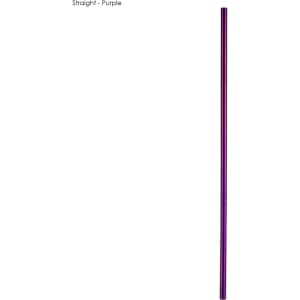 A purple stainless steel straw measuring 6mm x 215mm, displayed vertically against a white background.