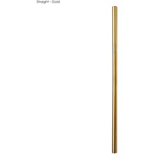 A stainless steel drinking straw in gold, measuring 8mm x 215mm, featuring a sleek design and a logo.