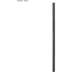 A stainless steel straw in black, measuring 8mm x 215mm. The image features a logo.