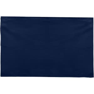 A navy cotton tea towel with a plain design. Features an unobtrusive logo. Ideal for home use.