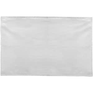 A cotton tea towel in white, featuring a simple design with a neat edge. It also includes a logo.