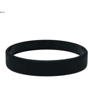 A black silicone wristband with a smooth texture, designed for exhibitions and events.