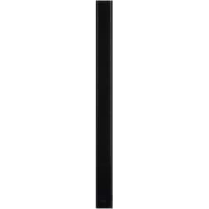 A black carpenter pencil with a rectangular shape, featuring a logo on one side.