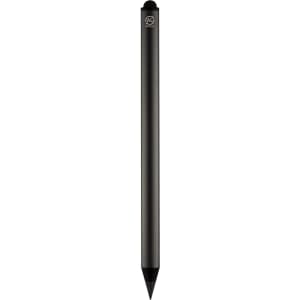 A black pencil with a sleek design and a logo at the top.