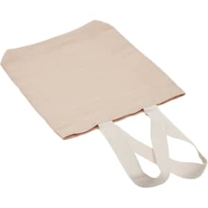 A premium juco tote bag in a natural beige colour with long, sturdy handles. It features a simple design.