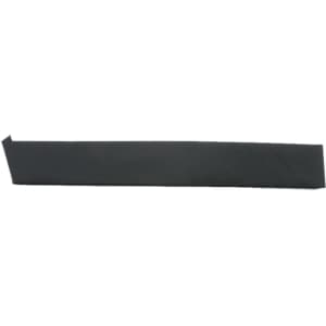 A black strip of material, possibly fabric or plastic, with a straight edge and one jagged edge.
