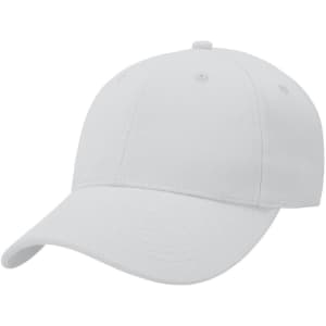 A light grey heavy brushed cotton cap with a curved brim and ventilation holes, featuring a logo on the front.