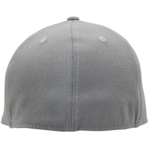A grey cap with ventilation holes and a smooth finish, featuring a logo on the front.
