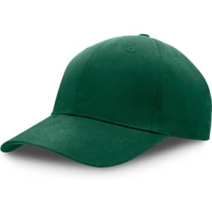 A green premium soft cotton cap with a curved brim and six-panel design. It features a logo on the front.
