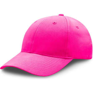 A premium soft cotton cap in vibrant pink, featuring a curved brim and a logo on the front.