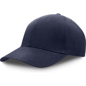 A dark navy premium soft cotton cap with an adjustable strap and a logo on the front.