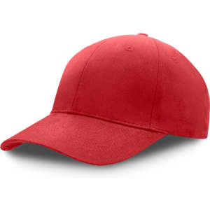 A premium soft cotton cap in vibrant red, featuring a structured design and a logo on the front.