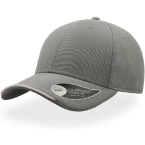 A green cap with a curved visor and a logo on the side, featuring a textured fabric design.