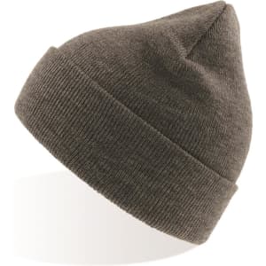 A grey Eko Beanie features a folded cuff and a form-fitting design. It has a logo branding on the side.