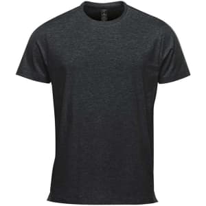 A dark green short sleeve performance tee with a logo on the upper left side.