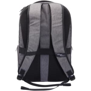 A grey Swissdigital Commander Backpack featuring padded, breathable straps and a sleek design.