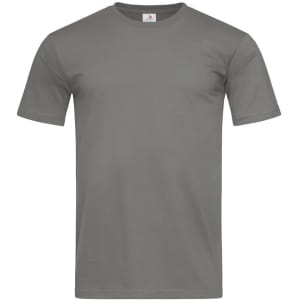 A green fitted t-shirt with short sleeves and a crew neckline, featuring a logo on the label.