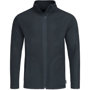 A dark green men's active fleece jacket with a zip closure and side pockets. It features a logo on the front.