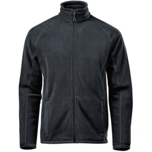 A men's Montauk fleece jacket in dark grey with a zip closure and two front pockets.