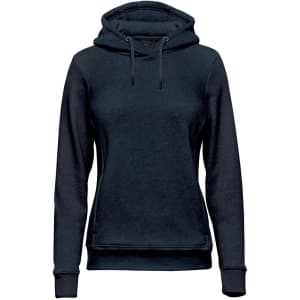Women's Monashee Fleece Pullover Hoody in dark grey with a hood and a discreet logo.