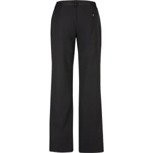 A pair of women's black relaxed stretch pants featuring a back pocket and a simple design.