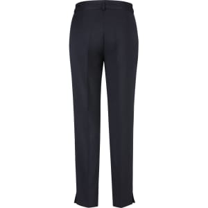 A pair of women's slim leg pants in black, featuring a tailored design and a back view. The pants include a logo.