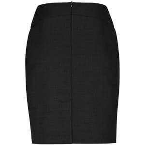 A black women's chevron band skirt with a sleek, fitted design and a back zipper.