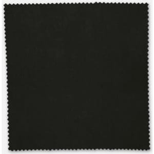 A square of textured black fabric, ideal for suits, with a scalloped edge and no visible branding.
