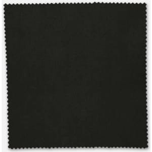 A square piece of black fabric with a textured edge, featuring a dark and smooth surface.