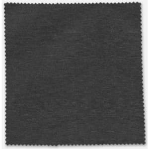 A swatch of dark grey fabric with a textured finish and a serrated edge, suitable for suiting accessories.