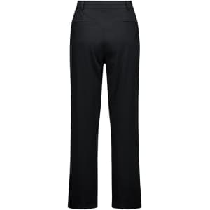 A pair of black women's soft stretch pants, featuring a straight leg design and a simple back view.