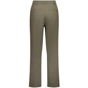 A pair of women's soft stretch pants in khaki, featuring a straight leg and back pockets.
