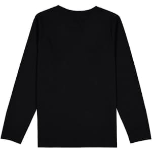 A black long sleeve tee for kids with a plain back and no visible logos or branding.