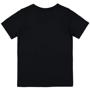 A black short sleeve tee for kids, featuring a plain back design and a simple silhouette.