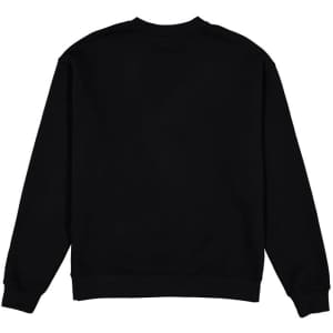 A black men's crew sweatshirt featuring a classic design and a logo on the back.