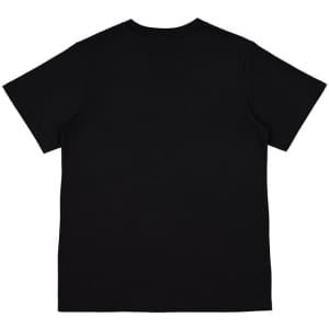 A black women's everyday short sleeve tee featuring a classic round neck and a plain back design.