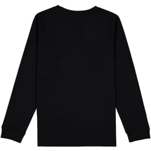 A black long sleeve tee with a simple design and no visible logos or branding.