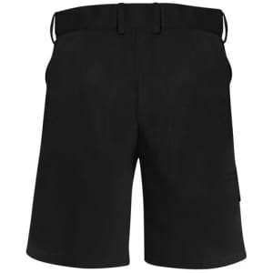Black women's dress shorts featuring a belt and side pocket, with a simple and clean design.
