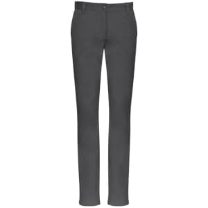 Women's Lawson Chino Pant in grey, featuring a slim fit and classic styling. Includes a logo.