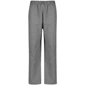 A pair of women's dash pants in a black and white striped pattern, featuring an elasticated waistband.