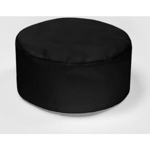 A round black seat cushion with a smooth finish, featuring a simple design and no visible logos.