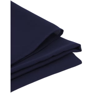 A navy blue women's hijab with a smooth texture, neatly folded. The fabric appears lightweight and drapes elegantly.