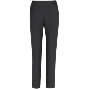 A pair of black women's stretch pants, featuring a fitted design and an elastic waistband.